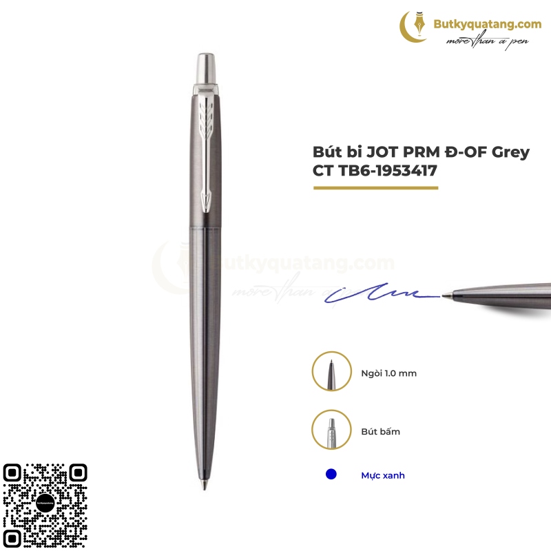 Bút bi cao cấp Parker Jotter PRM Đ-OF Grey CT TB6-1953417 1