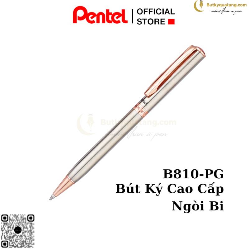 Bút Ký Cao Cấp Pentel B810-PG Ngòi 0.8mm Mực Xanh