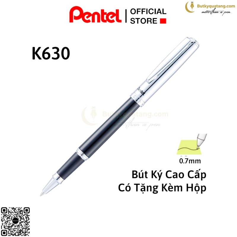 Bút Ký Cao Cấp Pentel K630 Ngòi 0.7mm Mực Xanh